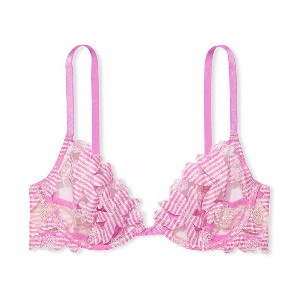 Victoria’s Secret VERY SEXY Ziggy Glam Floral Embroidery Unlined Bra Size 32DDD